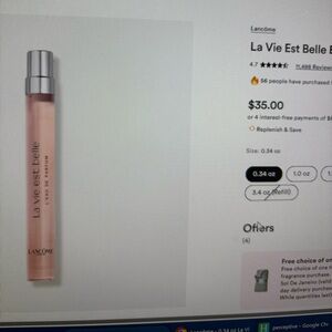 Lancôme La Vie est belle eau de perfume spray 0.34 ounces